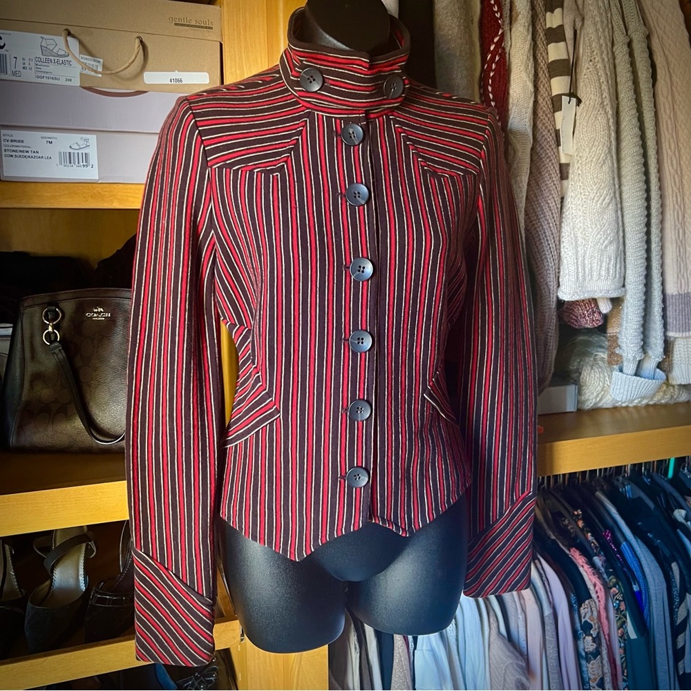 Diane Von Furstenberg Striped Wool Blazer - Picture 4 of 13